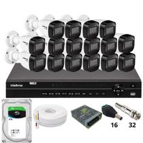 Kit 16 Câmeras Intelbras 1130b Dvr Intelbras Mhdx 1232 Hd 6tb