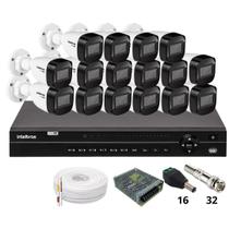 Kit 16 Câmeras Intelbras 1130b Dvr Intelbras Mhdx 1232 Sem Hd