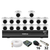 Kit 16 Câmeras Intelbras 1220 D Mic 1080p Com Microfone Dvr Intelbras Imhdx 3132 Inteligência Artificial Sem Hd