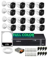 Kit 16 Câmeras Intelbras 1220b Full Color Dvr 16 Canais Com Hd 1tb