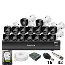 Kit 16 Câmeras Intelbras 1220b Full Color Dvr Intelbras Imhdx 3132 Inteligência Artificial Hd 1tb