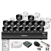 Kit 16 Câmeras Intelbras 1220b Full Color Dvr Intelbras Imhdx 3132 Inteligência Artificial Hd 2tb