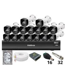 Kit 16 Câmeras Intelbras 1220b Full Color Dvr Intelbras Imhdx 3132 Inteligência Artificial Hd 3tb