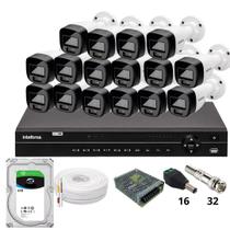 Kit 16 Câmeras Intelbras 1220b Full Color Dvr Intelbras Mhdx 1232 Hd 6tb