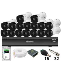 Kit 16 Câmeras Intelbras 1220b Full Hd Dvr Intelbras Imhdx 3132 Inteligência Artificial Hd 6tb