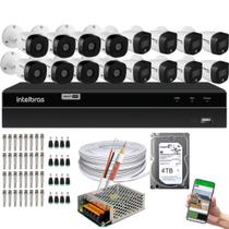 Kit 16 Câmeras Intelbras 8 cam Full Color 8 cam 1220b Full Hd Dvr Mhdx 1216-C C/HD 4tb