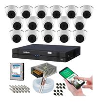 Kit 16 Câmeras Intelbras Dome 1120d Dvr 16 Canais Com Hd 2tb Kit 16 Câmeras Intelbras Dome 1120d Dvr 16 Canais Com Hd 2tb