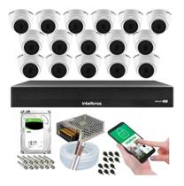 Kit 16 Câmeras Intelbras Dome 1120d Dvr 16 Canais Com Hd 4tb Kit 16 Câmeras Intelbras Dome 1120d Dvr 16 Canais Com Hd 4tb