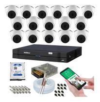 Kit 16 Câmeras Intelbras Dome 1120d Dvr 16 Canais Com Hd