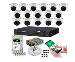 Kit 16 Câmeras Intelbras Dome 1120d Dvr 16 Canais Com Hd