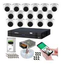 Kit 16 Câmeras Intelbras Dome Multi Hd 1120b Dvr 16 Canais C/ Hd 2TB