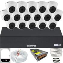 Kit 16 Câmeras Intelbras Dome Multi Hd 1120D Dvr 16 Canais Hd 2TB