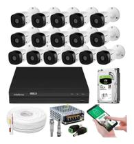 Kit 16 Câmeras Intelbras Multi Hd 1120b Dvr 16 Canais Com Hd