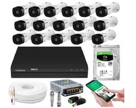 Kit 16 Câmeras Intelbras Multi Hd 1120b Dvr 16 Canais Com Hd