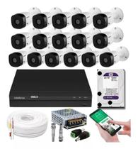Kit 16 Câmeras Intelbras Multi Hd 1120b Dvr 16 Canais Com Hd