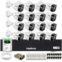 Kit 16 Câmeras Intelbras VHD 1130 B HD 720p Visão Noturna 30m Resistente à Chuva IP67 + Dvr Intelbras MHDX 1016-C 16 Canais + HD SkyHawk 2TB