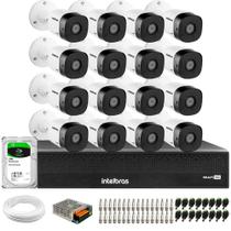 Kit 16 Câmeras Intelbras VHD 1230 B Full HD 1080p Bullet Visão Noturna de 30 metros IP67 + Dvr Intelbras MHDX 3116-C 16 Canais + HD 1TB BarraCuda