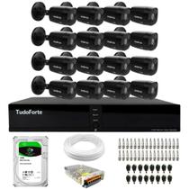 Kit 16 Câmeras Intelbras VHD 1230 B Full HD Bullet Black G7 Visão Noturna 30m IP67 + Dvr Tudo Forte TFHDX 3316 16 Canais App Xmeye + HD 1TB BarraCuda