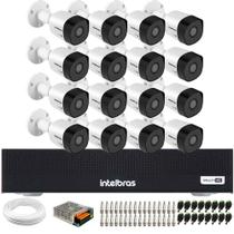 Kit 16 Câmeras Intelbras VHD 3230 B G7 Bullet Full HD 1080p Multi HD IP67 + Dvr Intelbras MHDX 1016-C 16 Canais