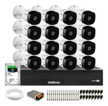 Kit 16 Câmeras Intelbras VHL 1220 B G2 HDCVI LITE Bullet Full HD 1080p Visão Noturna 20m IP66 + Dvr Intelbras MHDX 3116-C 16 Canais + HD SkyHawk 1TB