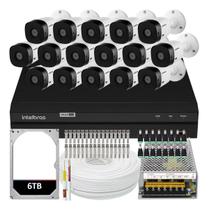 Kit 16 Câmeras Intelbras Vhl 1220 Full 20m Dvr 16 Canais 6tb