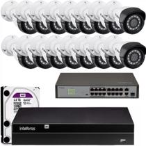 Kit 16 Câmeras Ip Intelbras Nvd 1216 Câmeras Vipc 1230 Onvif