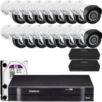 Kit 16 Câmeras Ip Intelbras Nvd 1216 Câmeras Vipc 1230 Onvif
