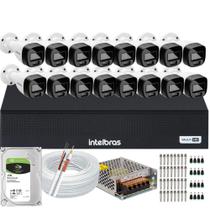 Kit 16 Cameras Segurança Intelbras VHD 3220b+ Microfone Audio Full Color 1080 Dvr Mhdx 3116c 5mp 1TB Kit 16 Cameras Segurança Intelbras VHD 3220b+ Microfone Audio Full Color 1080 Dvr Mhdx 3116c 5mp 1TB