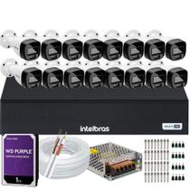 Kit 16 Cameras Segurança Intelbras VHD 3220b+ Microfone Audio Full Color 1080p Dvr 3116C 1TB Purple Kit 16 Cameras Segurança Intelbras VHD 3220b+ Microfone Audio Full Color 1080p Dvr 3116C 1TB Purple