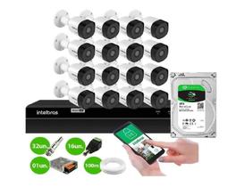 Kit 16 Câmeras Vhd 3130 B Infra 30m Ip67 Dvr 16 Canais 3tb