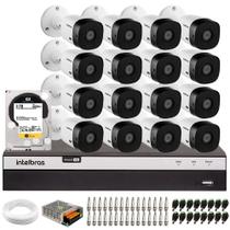 Kit 16 Câmeras VHL 1220 B Full HD + DVR Intelbras 16 Ch Full HD - Inteligência Artificial + HD 3TB