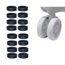 kit 16 Capas de roda protetora para mala bagagem rodas silenciosas de silicone kit 16 Capas de roda protetora para mala bagagem rodas silenciosas de silicone