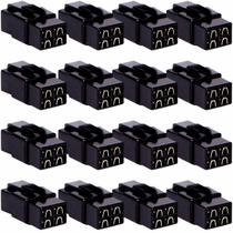 Kit 16 Conector 4 Vias Technoise Com Trava Macho E Fêmea Som