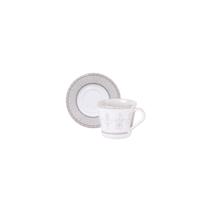 Kit 16 Conjuntos Xícaras e Pires de Chá Tramontina Gabrielle em Porcelana Decorada 2 Peças Kit 16 Conjuntos Xícaras e Pires de Chá Tramontina Gabrielle em Porcelana Decorada 2 Peças