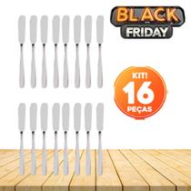 Kit 16 Espátulas de Aço Inox - Elegância e Praticidade à Mesa