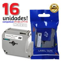 Kit 16 Fita Compatível Brother M231 Mk231 T 12mm Pt 80 70 90