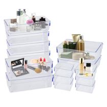 Kit 16 Organizadores Multiuso Acrílico Maquiagem Escritório