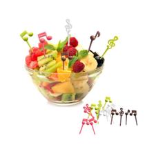 Kit 16 Palitos Notas Musicais Petiscos Fruta Queijo Garfinho