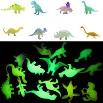 Kit 16 Pçs Dinossauros Brilham no Escuro Fosforescente - Diversão Crianças