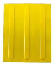 Kit 16 Pçs Piso Tátil Pvc 25X25 Direcional Amarelo