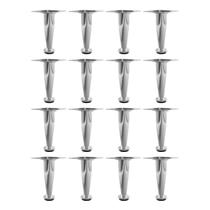 Kit 16 Pé Para Móveis Regulável Cônico Cromado 12cm em Aço