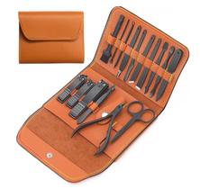 Kit 16 Peças Em Couro Cortador De Unha Completo Manicure Pedicure E Facial Kit 16 Peças Em Couro Cortador De Unha Completo Manicure Pedicure E Facial