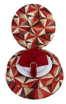 Kit 16 Peças Jogo Americano Sousplat Soupla Supla Estampa Geométrica