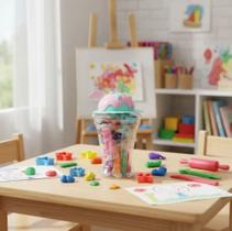 kit 16 Peças Massinhas de Modelar com Moldes e Copo que vira Cofre Festas Lembrancinhas Aniversários kit 16 Peças Massinhas de Modelar com Moldes e Copo que vira Cofre Festas Lembrancinhas Aniversários