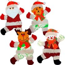 Kit 16 Pendente árvore Natal Noel Rena Urso Boneco Neve 19cm