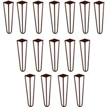 Kit 16 Pés de Metal 25 CM Hairpin Legs Rack e Puffs Bronze G41