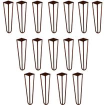 Kit 16 Pés de Metal 30 CM Hairpin Legs Mesa de Canto Rack e Puffs Bronze G41