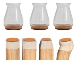 Kit 16 Pezinho Cadeira Moveis Transparent Feltro 15Mm A 23Mm