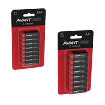 Kit 16 Pilhas Comum AA e 16 Pilhas Palito AAA 1.5v Avant Use Kit 16 Pilhas Comum AA e 16 Pilhas Palito AAA 1.5v Avant Use