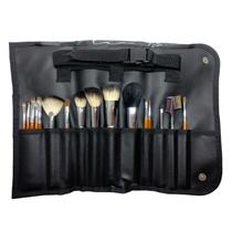 Kit 16 Pincel Maquiagem Profissional Klass Vough Chanfrado Para Base Blush Esfumar Pó Brown Line